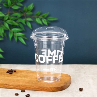 Cawan Jelas 24 Oz dengan Tudung Sip Tanpa Straw